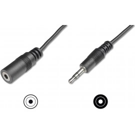 Jack Audio Csatlakozókábel [1x Jack dugó, 3,5 mm-es - 1x Jack alj, 3,5 mm-es] 5 m Fekete Egyszeres á 2. kép