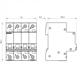 Siemens 5SL46136 Vezeték védőkapcsoló 13 A 400 V 2. kép