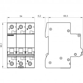 Siemens 5SL4316-8 Vezeték védőkapcsoló 3 pólusú 16 A 400 V 3. kép