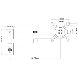 Teleszkópos TFT/LCD fali tartó, 33,0 cm (13) - 76,2 cm (30) Dönthető, Csuklóval mozgatható SpeaKa Pr 3. kép