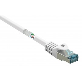 RJ45 Hálózat Csatlakozókábel CAT 6A S/FTP 0.50 m Fehér Védővel, Lángálló Basetech