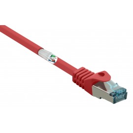 RJ45 Hálózat Csatlakozókábel CAT 6A S/FTP 15.00 cm Piros Védővel, Lángálló Basetech