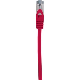 RJ45 Hálózat Csatlakozókábel CAT 6A S/FTP 15.00 cm Piros Védővel, Lángálló Basetech 2. kép