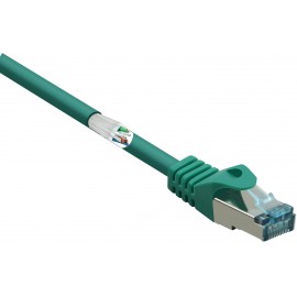 RJ45 Hálózat Csatlakozókábel CAT 6A S/FTP 25.00 cm Zöld Védővel, Lángálló Basetech