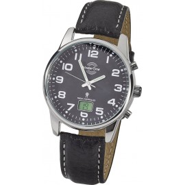 Rádiójel vezérlésű Karóra MTGA-10681-21L (Ø) 41 mm Ezüst Ház anyaga=Fém Anyag (karpánt)=Bőr