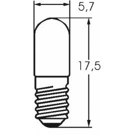 Mikro izzó 6 V 0.6 W, foglalat: E5/8, átlátszó, Barthelme 2. kép