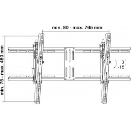 Dönthető TV tartó fali konzol 81 - 160 cm 32 - 63 75 kg SpeaKa Professional 989273 7. kép