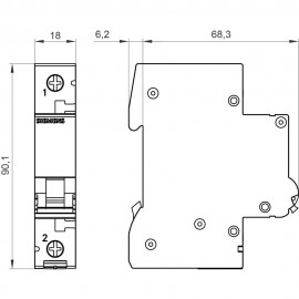 Siemens 5SL4113-6 Vezeték védőkapcsoló 1 pólusú 13 A 230 V, 400 V 2. kép