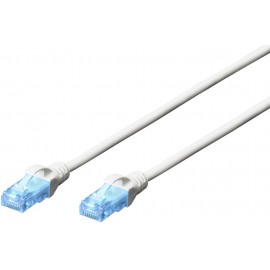 RJ45 Hálózat Csatlakozókábel CAT 5e U/UTP 5.00 m Fehér sodort érpár Digitus