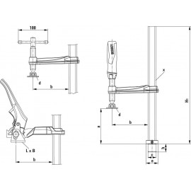 Szorítóelem hegesztőasztalokhoz TW16-2K Bessey TW16-20-10-2K Szorítási szélesség (max.):200 mm 7. kép