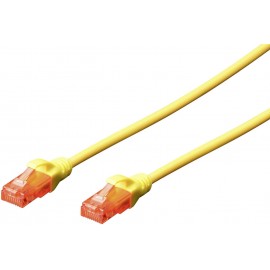 RJ45 Hálózat Csatlakozókábel CAT 6 U/UTP 0.50 m Sárga sodort érpár Digitus