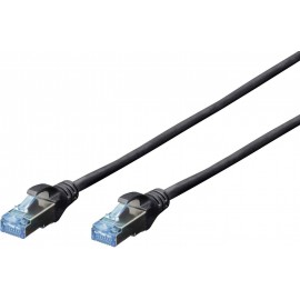 RJ45 Hálózat Csatlakozókábel CAT 5e SF/UTP 0.50 m Fekete sodort érpár Digitus