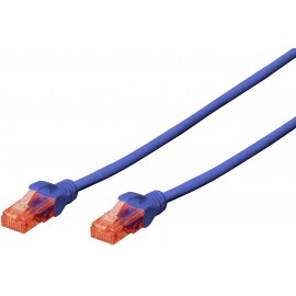 RJ45 Hálózat Csatlakozókábel CAT 6 U/UTP 0.50 m Kék sodort érpár Digitus