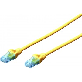 RJ45 Hálózat Csatlakozókábel CAT 5e U/UTP 0.50 m Sárga sodort érpár Digitus