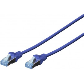 RJ45 Hálózat Csatlakozókábel CAT 5e SF/UTP 0.50 m Kék sodort érpár Digitus