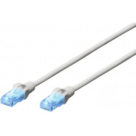 RJ45 Hálózat Csatlakozókábel CAT 5e U/UTP 0.50 m Szürke sodort érpár Digitus