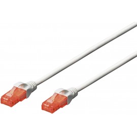 RJ45 Hálózat Csatlakozókábel CAT 6 U/UTP 25.00 cm Fehér Halogénmentes, sodort érpár Digitus