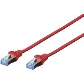 RJ45 Hálózat Csatlakozókábel CAT 5e SF/UTP 0.50 m Piros sodort érpár Digitus