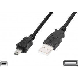 Digitus USB 2.0 Csatlakozókábel [1x USB 2.0 dugó, A típus - 1x USB 2.0 dugó, mini B típus] 1.00 m Fe