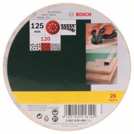 Bosch Accessories 2607019494 Excenter csiszolópapír Tépőzárral, Lyukas Szemcsézet 120 (Ø) 125 mm 25  2. kép
