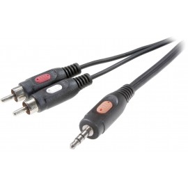 SpeaKa Professional RCA / Jack Audio Csatlakozókábel [2x RCA dugó - 1x Jack dugó, 3,5 mm-es] 1.50 m 