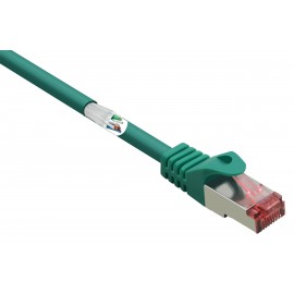 RJ45 Hálózat Csatlakozókábel CAT 6 S/FTP 0.50 m Zöld Védővel, Aranyozatt érintkező, Lángálló Renkfor