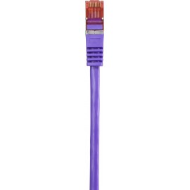 RJ45 Hálózat Csatlakozókábel CAT 6 S/FTP 15.00 cm Viola Védővel, Aranyozatt érintkező, Lángálló Renk 4. kép