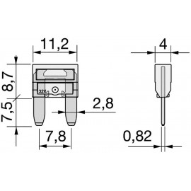 TRU COMPONENTS 8551284 Mini autós laposbiztosíték 15 A Világoskék 1 db 2. kép