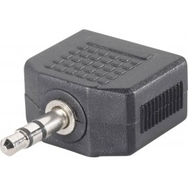 SpeaKa Professional Jack Audio Y adapter [1x Jack dugó, 3,5 mm-es - 2x Jack alj, 3,5 mm-es] Fekete