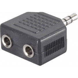 SpeaKa Professional Jack Audio Y adapter [1x Jack dugó, 3,5 mm-es - 2x Jack alj, 3,5 mm-es] Fekete 2. kép