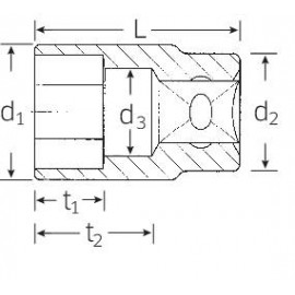 Stahlwille 52 22 03030022 Külső hatlap Dugókulcs betét 22 mm 1/2 (12,5 mm) 2. kép