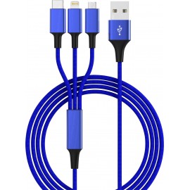 USB 2.0, Apple iPad/iPhone/iPod, USB 3.1 Csatlakozókábel 1.20 m Kék