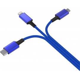 USB 2.0, Apple iPad/iPhone/iPod, USB 3.1 Csatlakozókábel 1.20 m Kék 2. kép