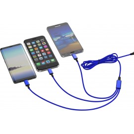 USB 2.0, Apple iPad/iPhone/iPod, USB 3.1 Csatlakozókábel 1.20 m Kék 4. kép