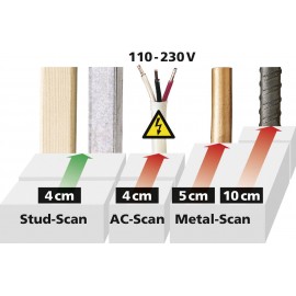 Laserliner Helymeghatározó 080.966A Keresési mélység (max.) 100 mm Alkalmas Fa, Feszültségvezető vez 8. kép