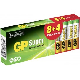 Mikroelem Alkáli mangán GP Batteries Super 8+4 1.5 V 12 db 3. kép