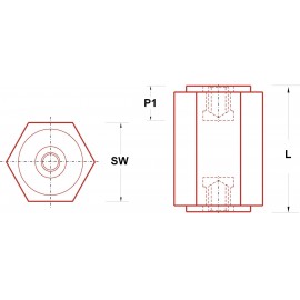 IS45HH1060 Szigetelt támaszték (H) 60 mm M10 Poliészter Üvegtartalmú 1 db 2. kép