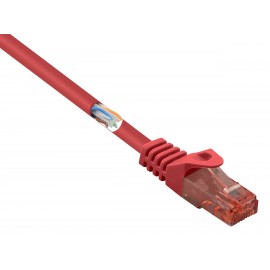 RJ45 Hálózat Csatlakozókábel CAT 6 U/UTP 0.50 m Piros Védővel, Halogénmentes Basetech