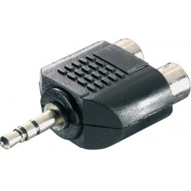 SpeaKa Professional Jack / RCA Audio Y adapter [1x Jack dugó, 3,5 mm-es - 2x RCA alj] Fekete