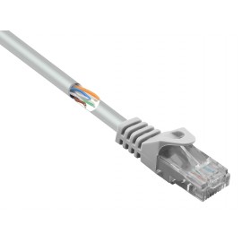 RJ45 Hálózat Csatlakozókábel CAT 5e U/UTP 25.00 cm Szürke Védővel Basetech