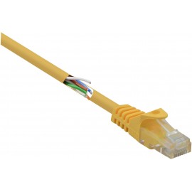 RJ45 Hálózat Csatlakozókábel CAT 5e U/UTP 15.00 cm Sárga Védővel Basetech