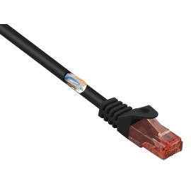 RJ45 Hálózat Csatlakozókábel CAT 6 U/UTP 15.00 cm Fekete Védővel, Halogénmentes Basetech