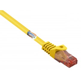 RJ45 Hálózat Csatlakozókábel CAT 6 U/UTP 25.00 cm Sárga Védővel, Halogénmentes Basetech