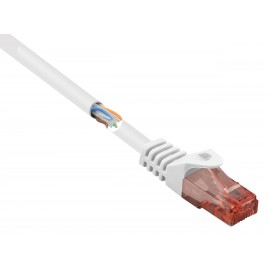 RJ45 Hálózat Csatlakozókábel CAT 6 U/UTP 0.50 m Fehér Védővel, Halogénmentes Basetech