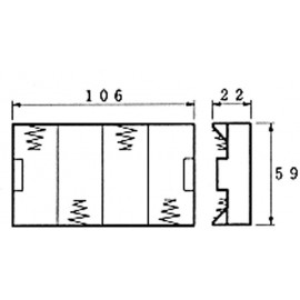 Velleman BH243B Elemtartó 4x baby (C típus) Patent csatlakozó (H x Sz x Ma) 106 x 59 x 22 mm 3. kép