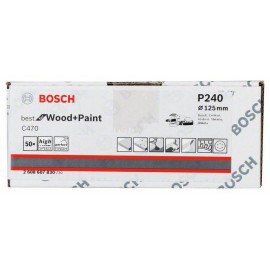 Bosch Accessories 2608607830 Excenter csiszolópapír Tépőzárral, Lyukas Szemcsézet 240 (Ø) 125 mm 50  2. kép