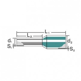 Weidmüller 9019120000 Érvéghüvely 1 x 1.5 mm² x 8 mm Részlegesen szigetelt Fekete 500 db