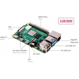 Raspberry Pi® 4 B Sensor Education Raspberry/Arduino 2 GB 4 x 1.5 GHz Tárolótáskával, Breadboard-dal 2. kép