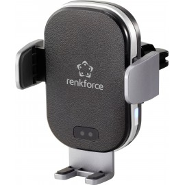 Renkforce RF-WCC-300 Szellőzőrács Autós mobiltelefon tartó Indukciós töltés funkcióval 91 - 59 mm 6.