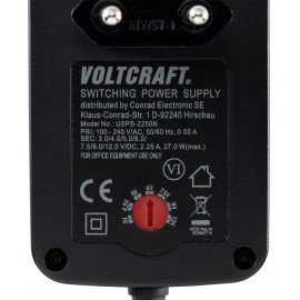 VOLTCRAFT USPS-2250N Dugasztápegység, beállítható 3 V/DC, 4.5 V/DC, 5 V/DC, 6 V/DC, 7.5 V/DC, 9 V/DC 4. kép